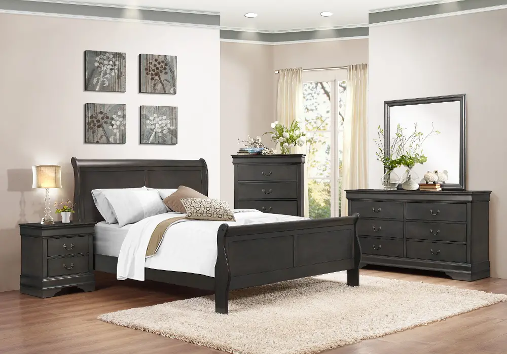 Mayville Slate Gray 4 Piece California King Bed Bedroom Set-1