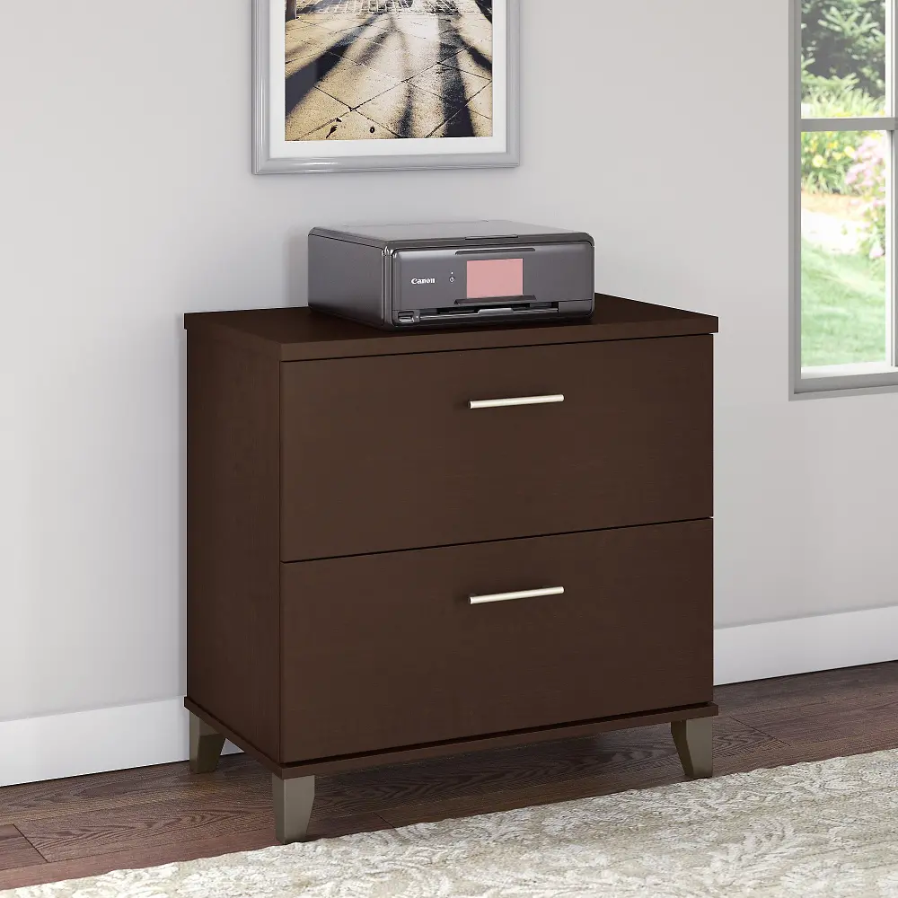 WC81880 Mocha Cherry 2 Drawer Lateral File Cabinet - Somerset-1