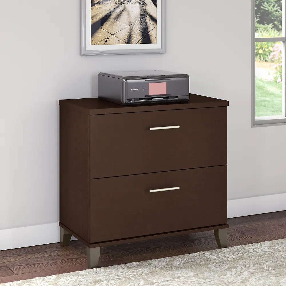 WC81880 Mocha Cherry 2 Drawer Lateral File Cabinet - Somerset-2