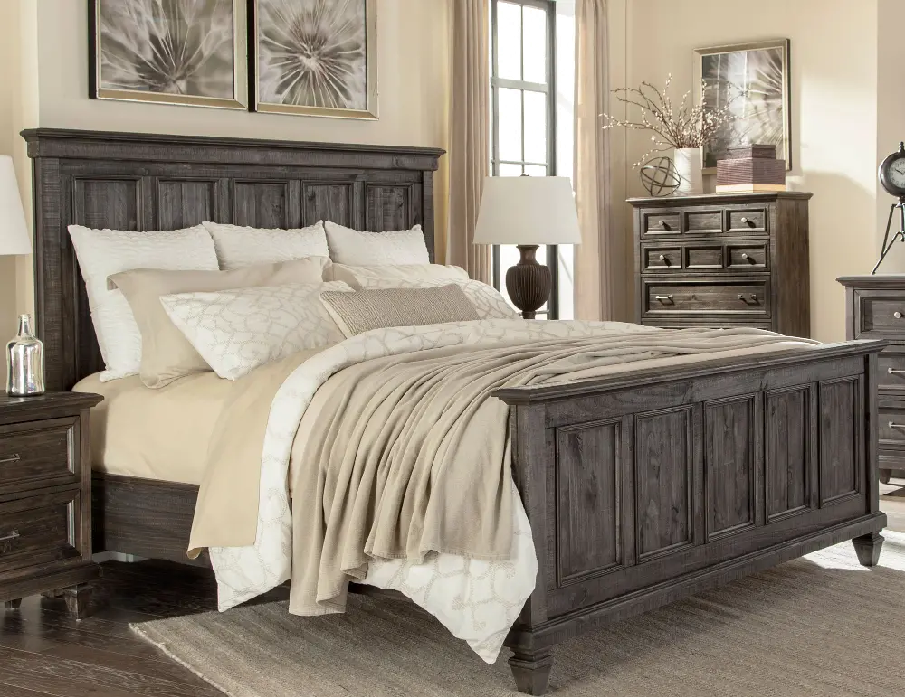 Classic Charcoal Gray California King Bed - Calistoga -1