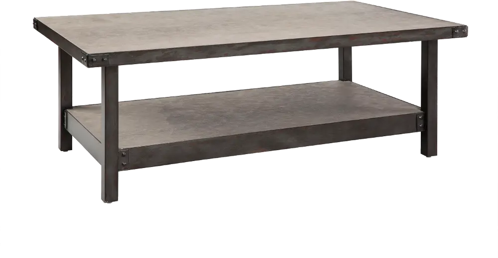 COD-101/IIF17-0012 Ink+Ivy Concrete & Metal Rustic Industrial Coffee Table-1