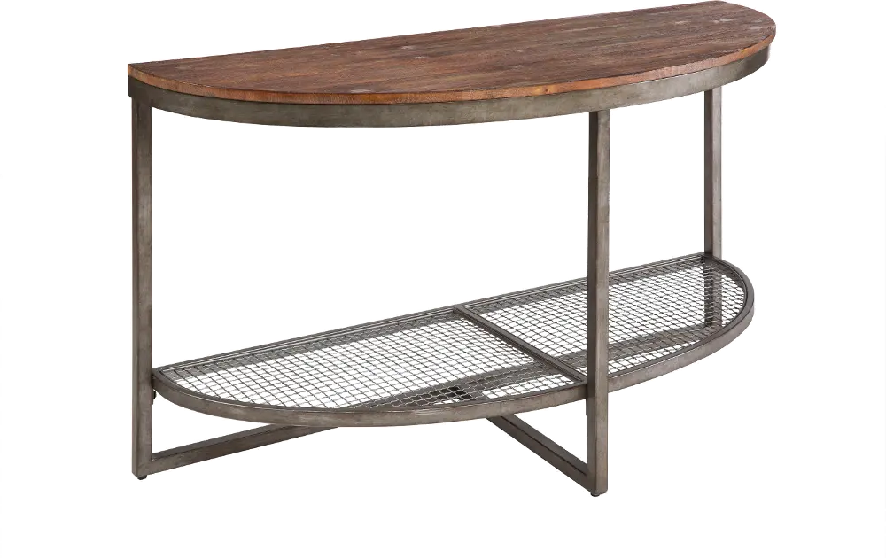 SHE-301/FPF17-0348 Ink+Ivy Sheridan Wood & Metal Rustic Industrial Console Table-1