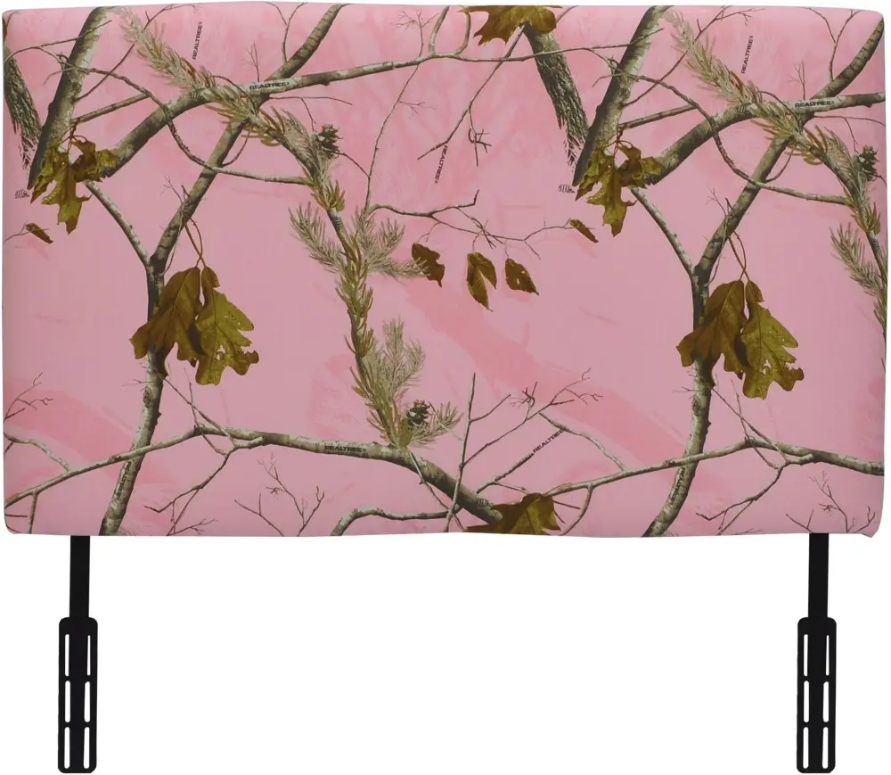 Pink Camo Upholstered Twin Headboard - Real Tree-1