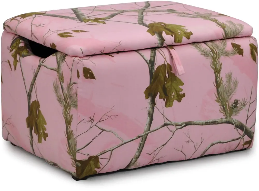 Pink Camouflage Upholstered Storage Box - Real Tree -1