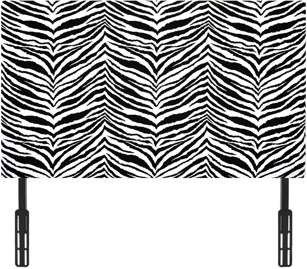 Black & White Upholstered Twin Headboard-1