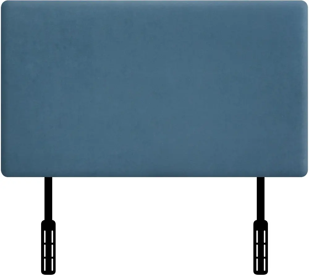 Blue Upholstered Twin Headboard-1