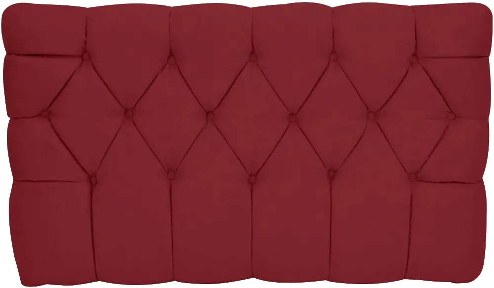 Red Tufted Upholstered Twin Headboard - Meridia-1
