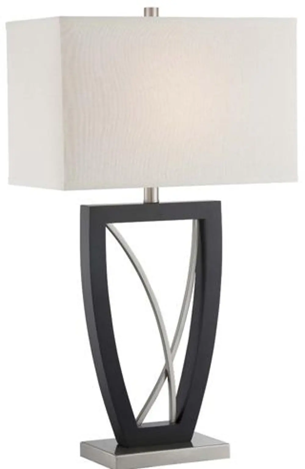 Polished Steel and Walnut Table Lamp-1