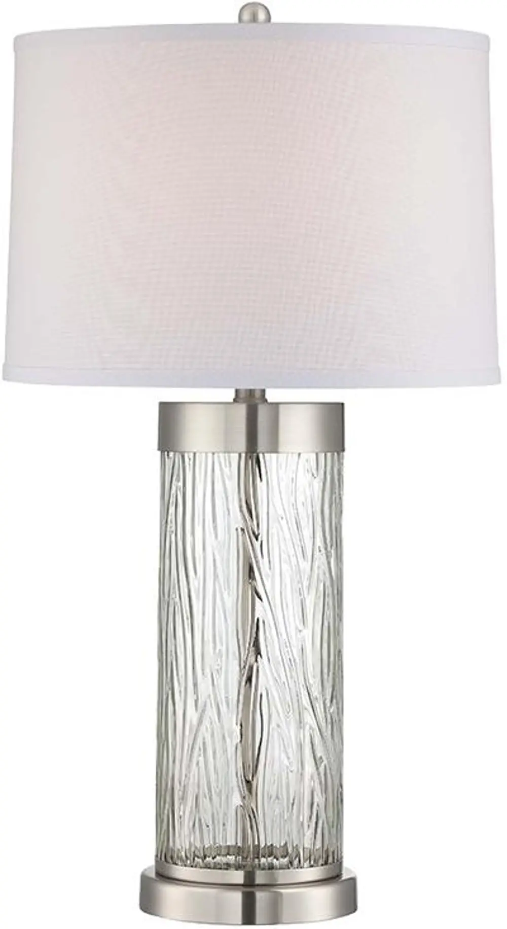 Polished Steel and Glass Table Lamp-1