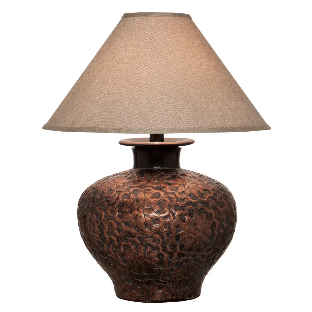H6621C/COPPER/3WAY Two Toned Rubbed Copper Table Lamp-1
