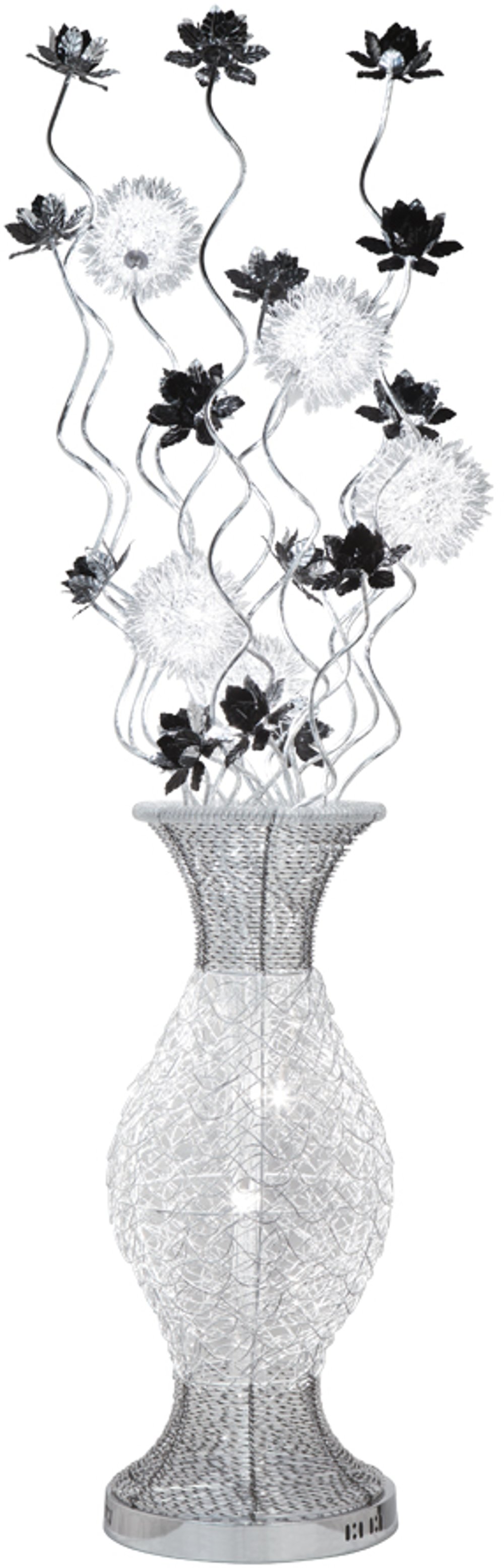 62 Inch Chrome Floral Floor Lamp