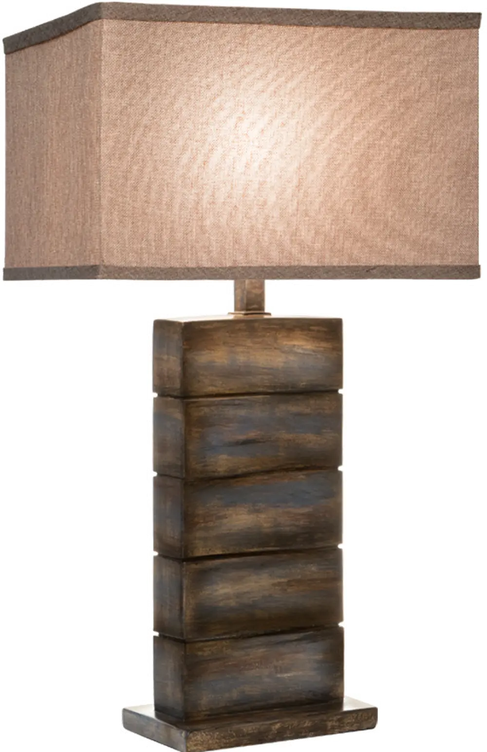 H6485SBR/3WAY/BLUE Brown Table Lamp-1