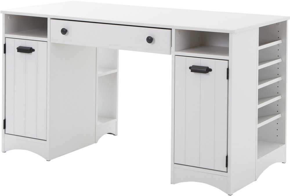 Artwork White Craft Table with Storage - South Shore