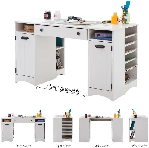 South shore craft table with storage sales