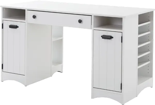 White Craft Table With Storage Artwork Rc Willey White Craft Table With Storage, Craft Work Table With Storage