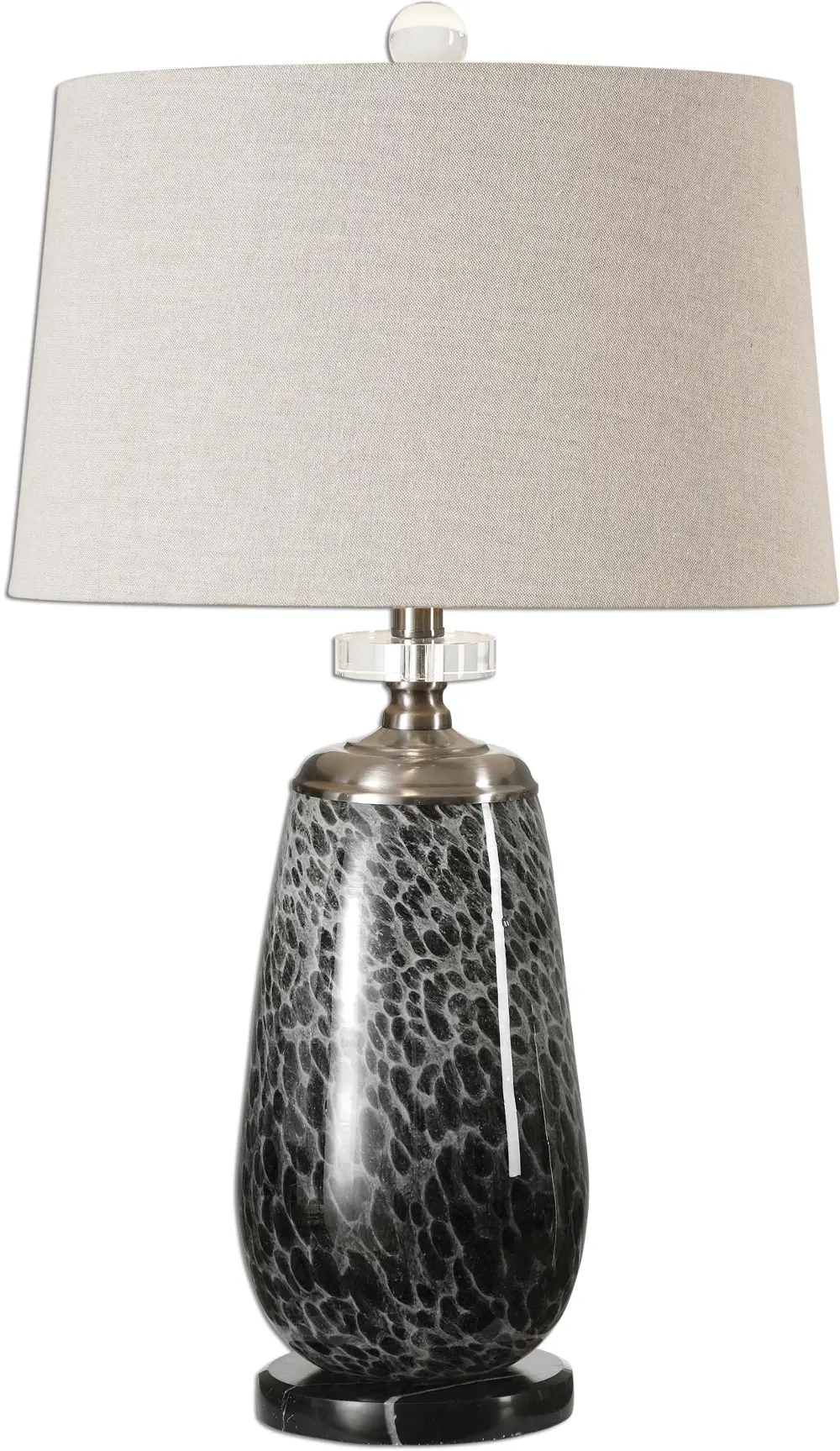 Mottled Charcoal Glass Table Lamp-1