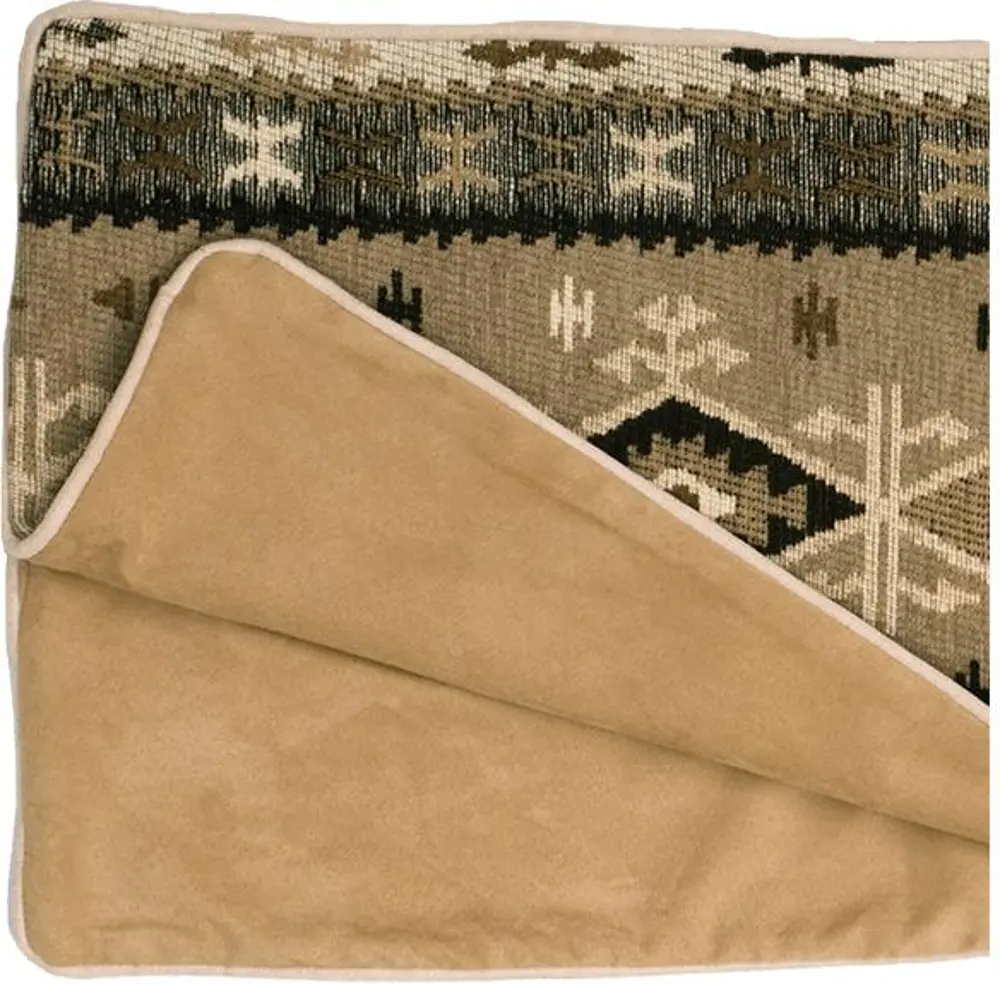 Tan, Brown and Ivory Southwest Queen Bed Scarf - Mountain Storm-1