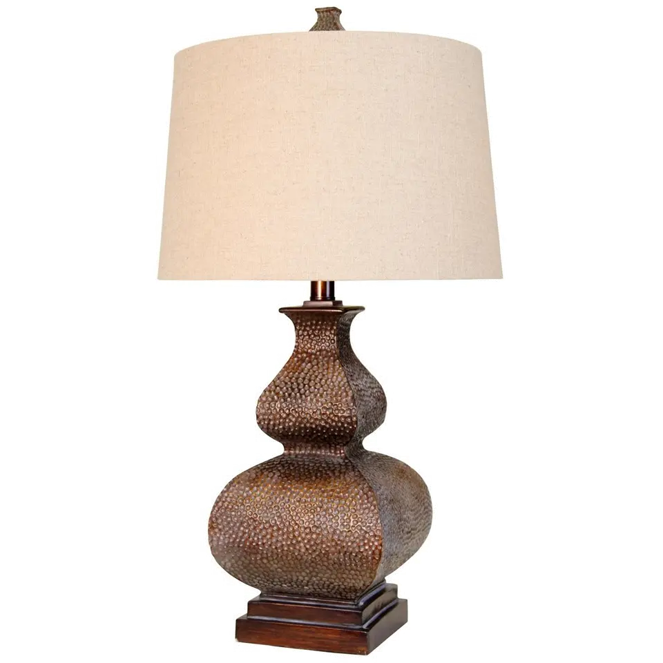 Subtle Golden Table Lamp with White Wash Finish-1