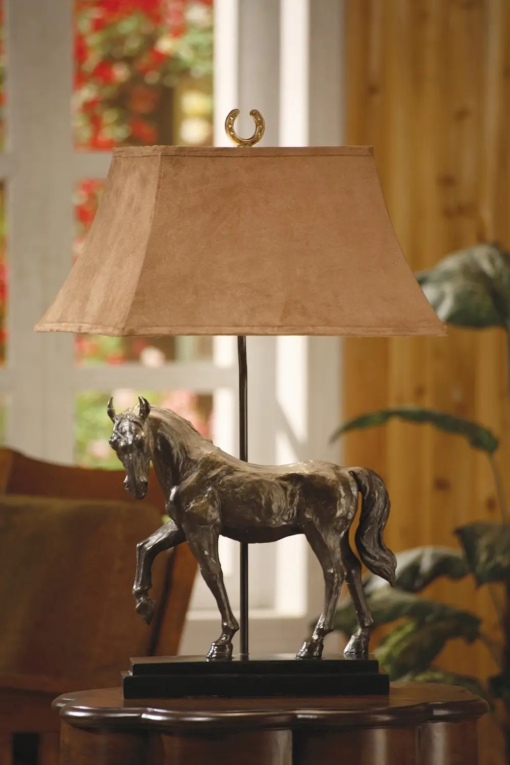 Bronze Horse Creek Resin Table Lamp-1