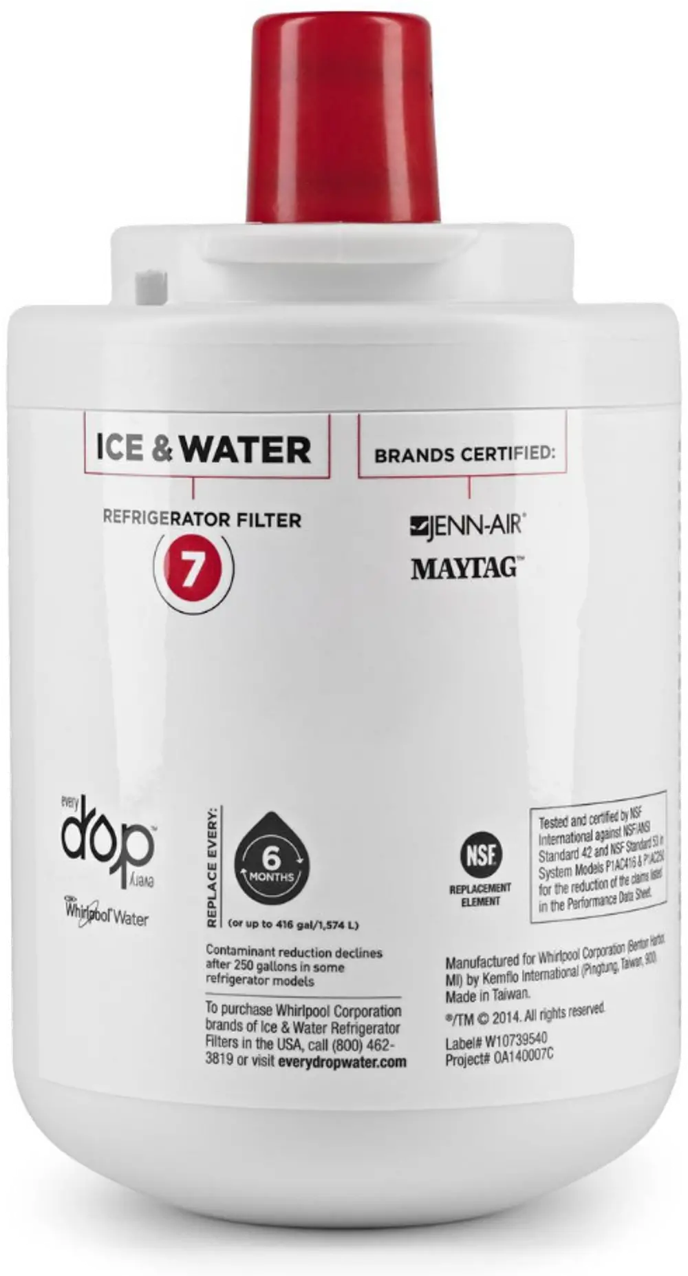 EDR7D1 Whirlpool Everydrop Refrigerator Water Filter 7-1