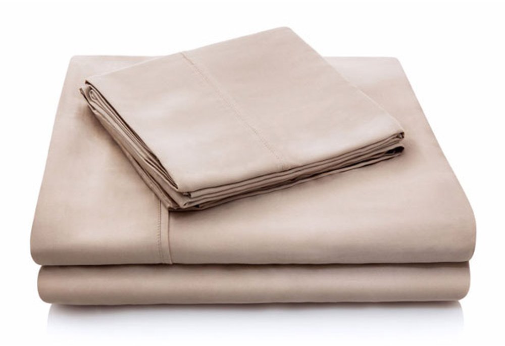 Ecru California King 4 Piece Sheet Set - Woven Tencel