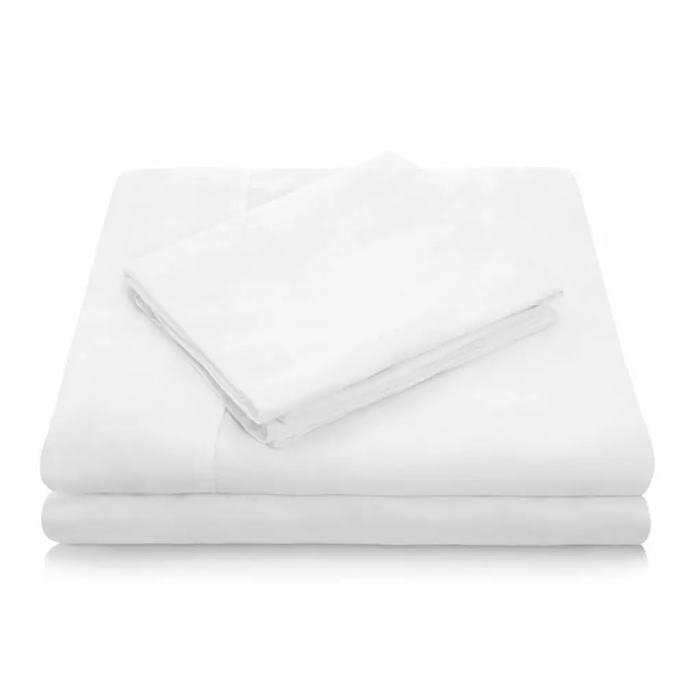 White Twin-XL 3-Piece Sheet Set - Woven Tencel-1