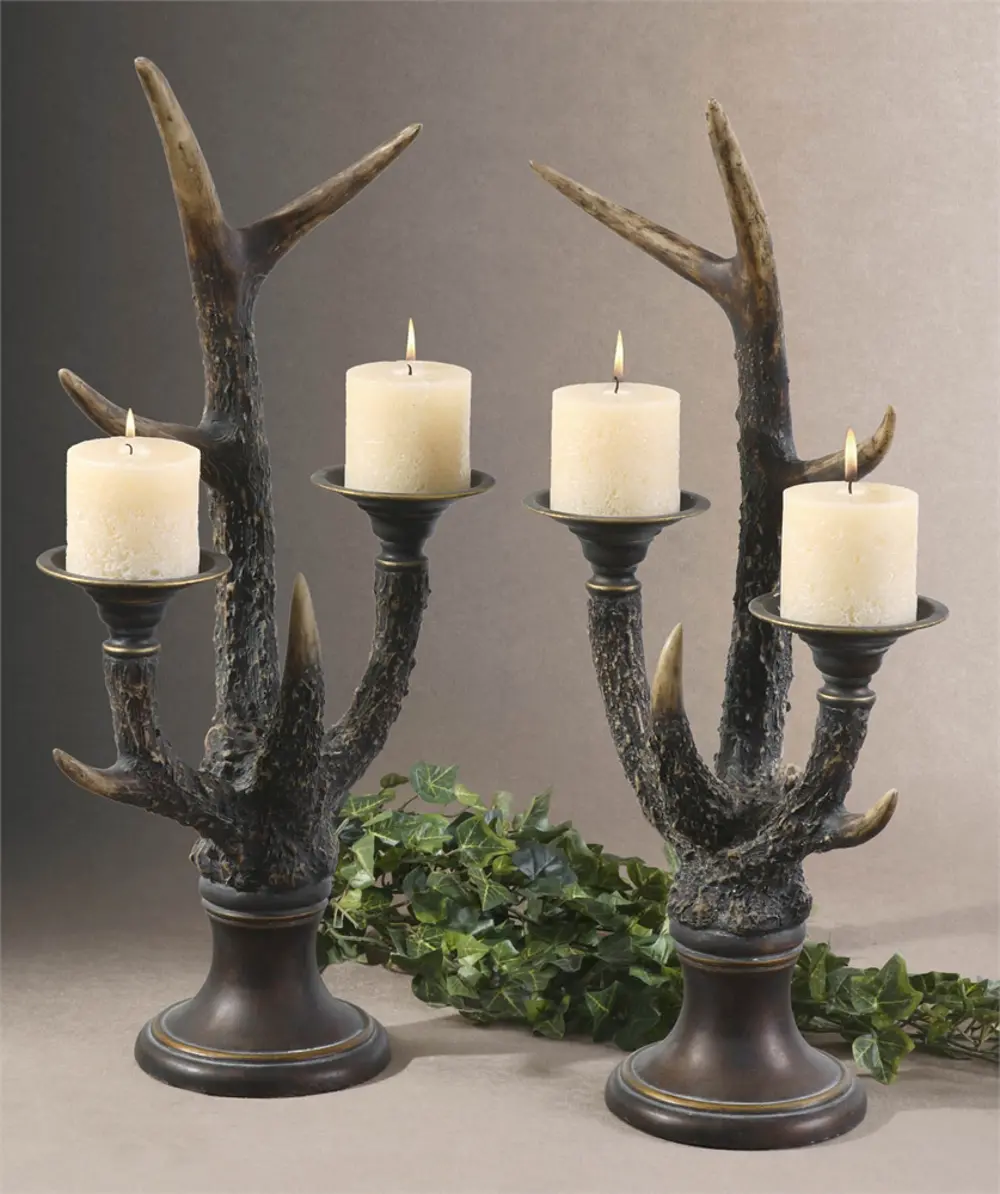 Assorted Stag Horn Bone Candle Holder-1