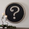Black and Silver Round Question Mark Wall Decor