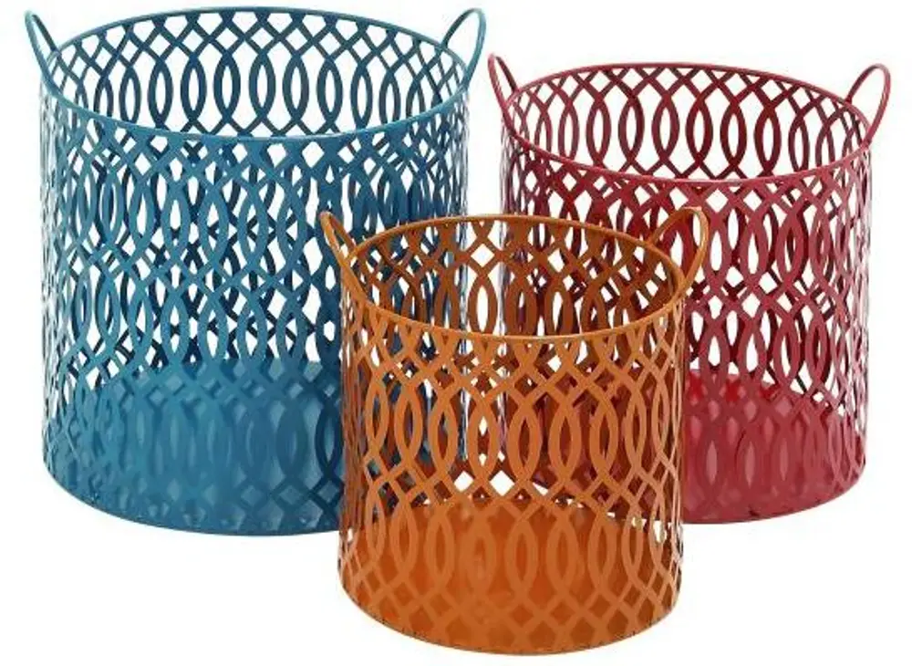 12 Inch Metal Orange Basket-1