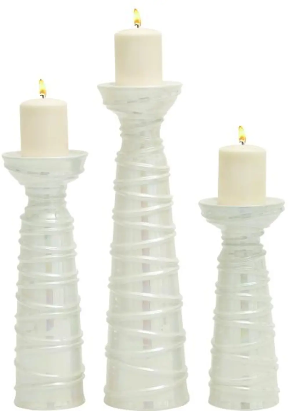 20 Inch White Ceramic Candle Holder-1