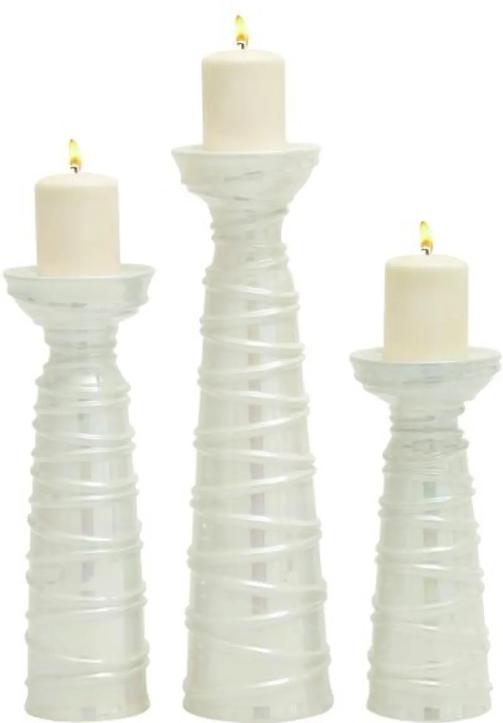 13 Inch White Ceramic Candle Holder-1
