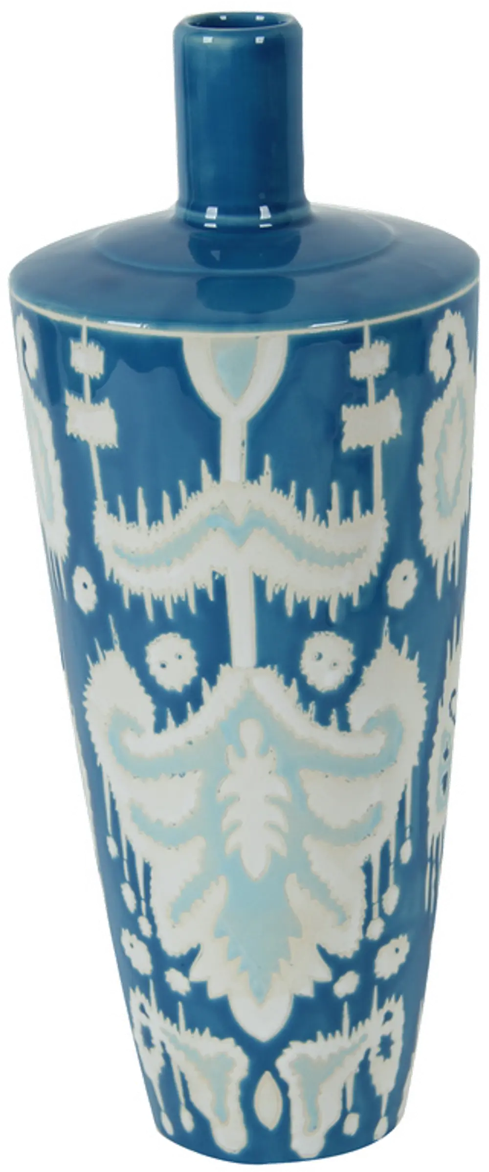 15 Inch Blue and White Decorative Vase-1