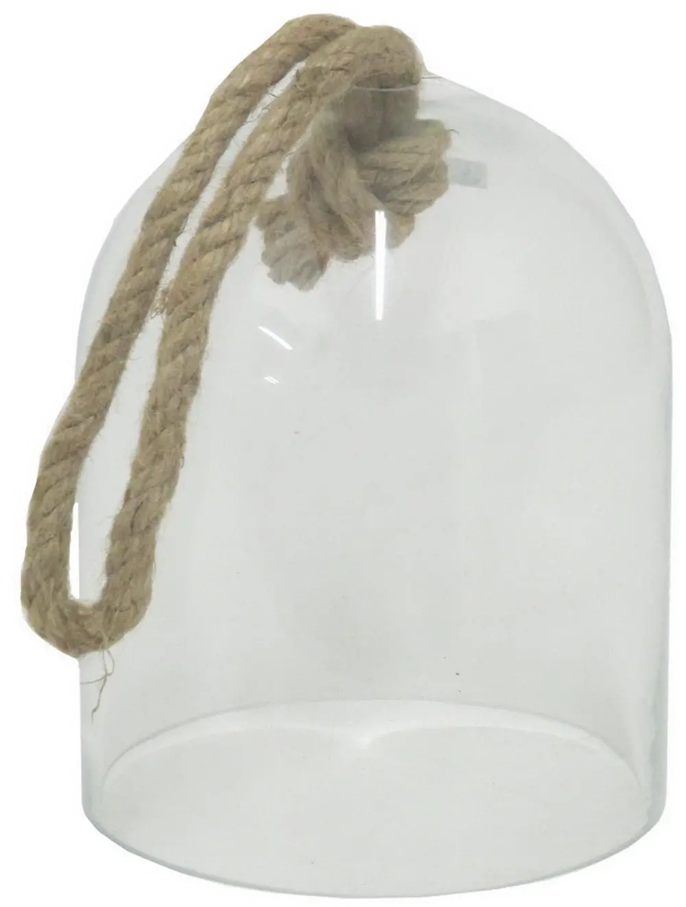 7 Inch Glass Cloche with Rope Handle-1