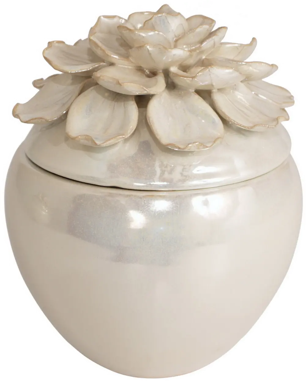 Cream Flower Ceramic Box-1