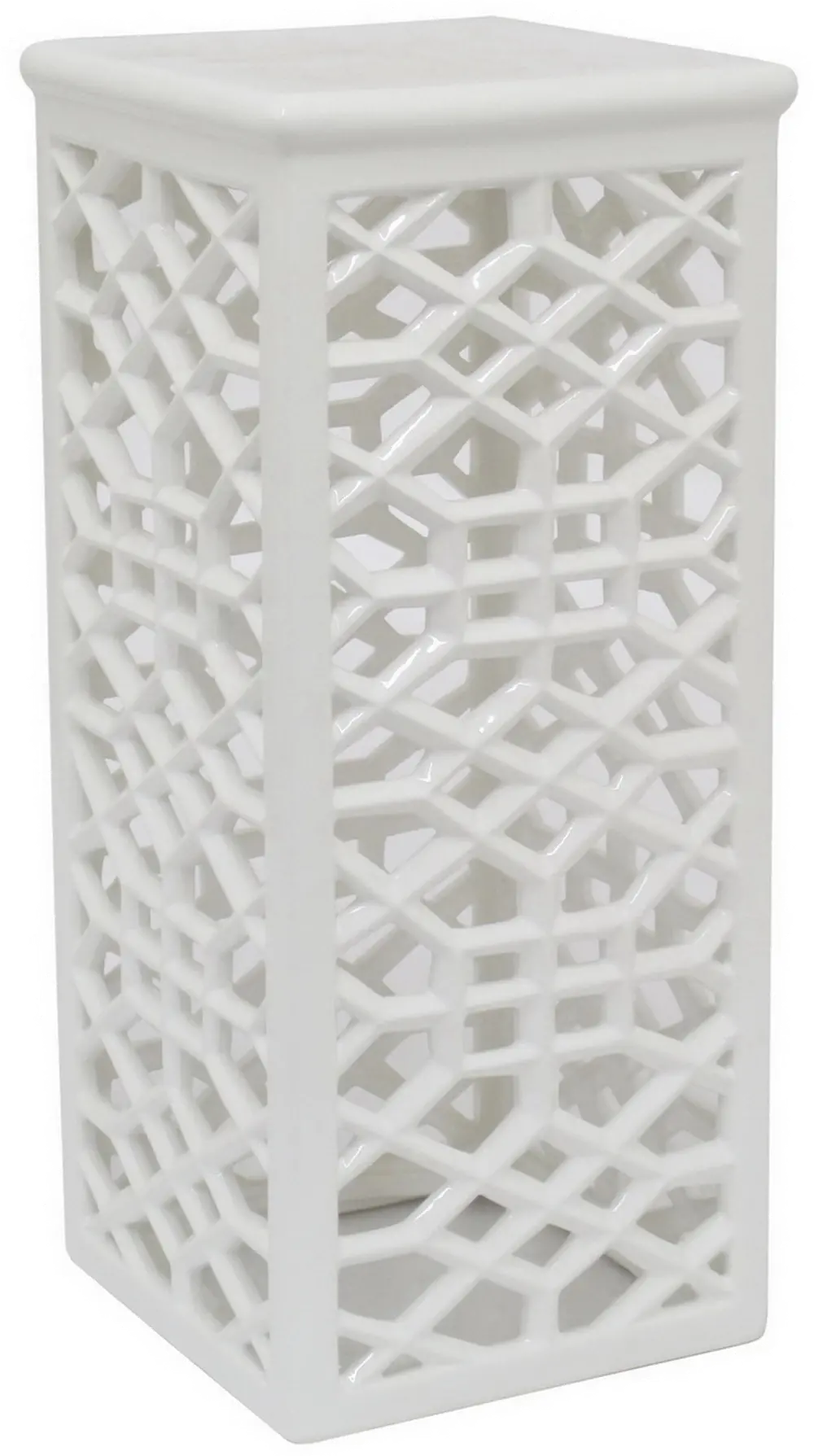 White 17 Inch Ceramic Pedestal-1