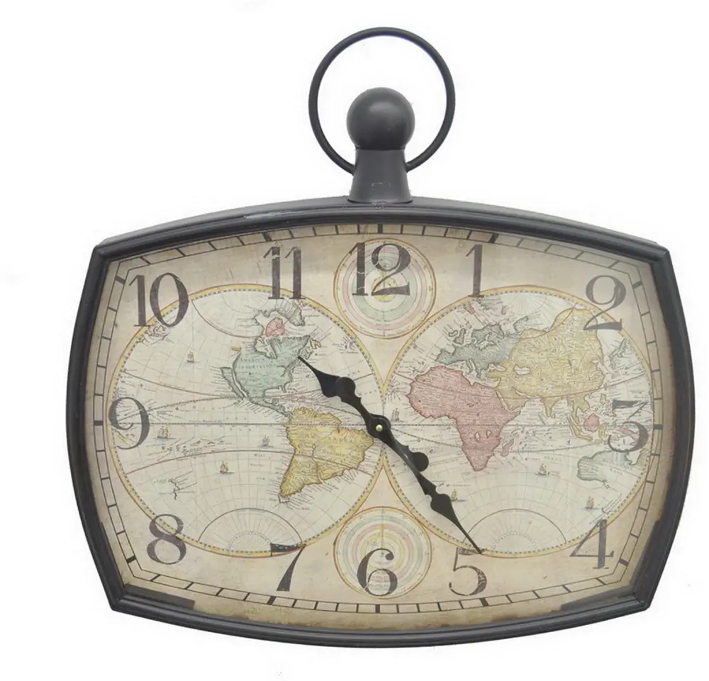 World Map Wall Clock-1