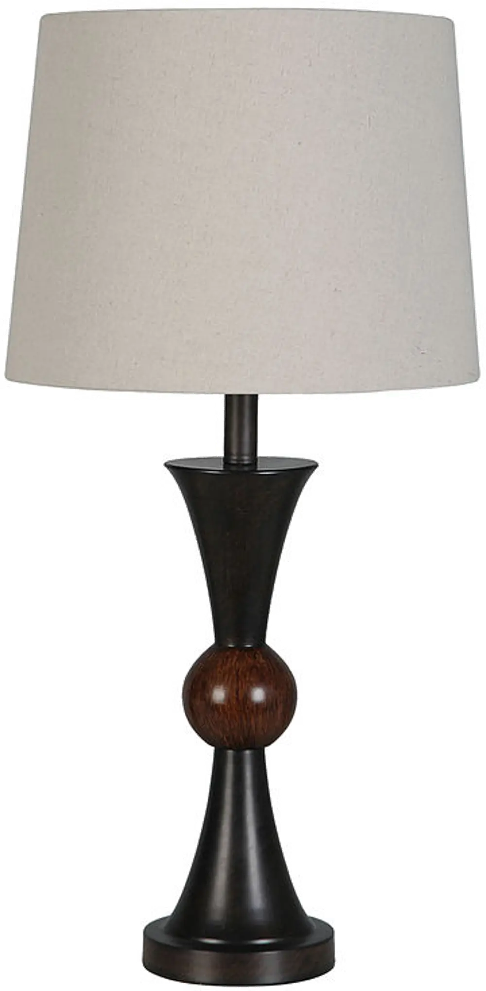 Dark Brown and Walnut Metal Table Lamp-1