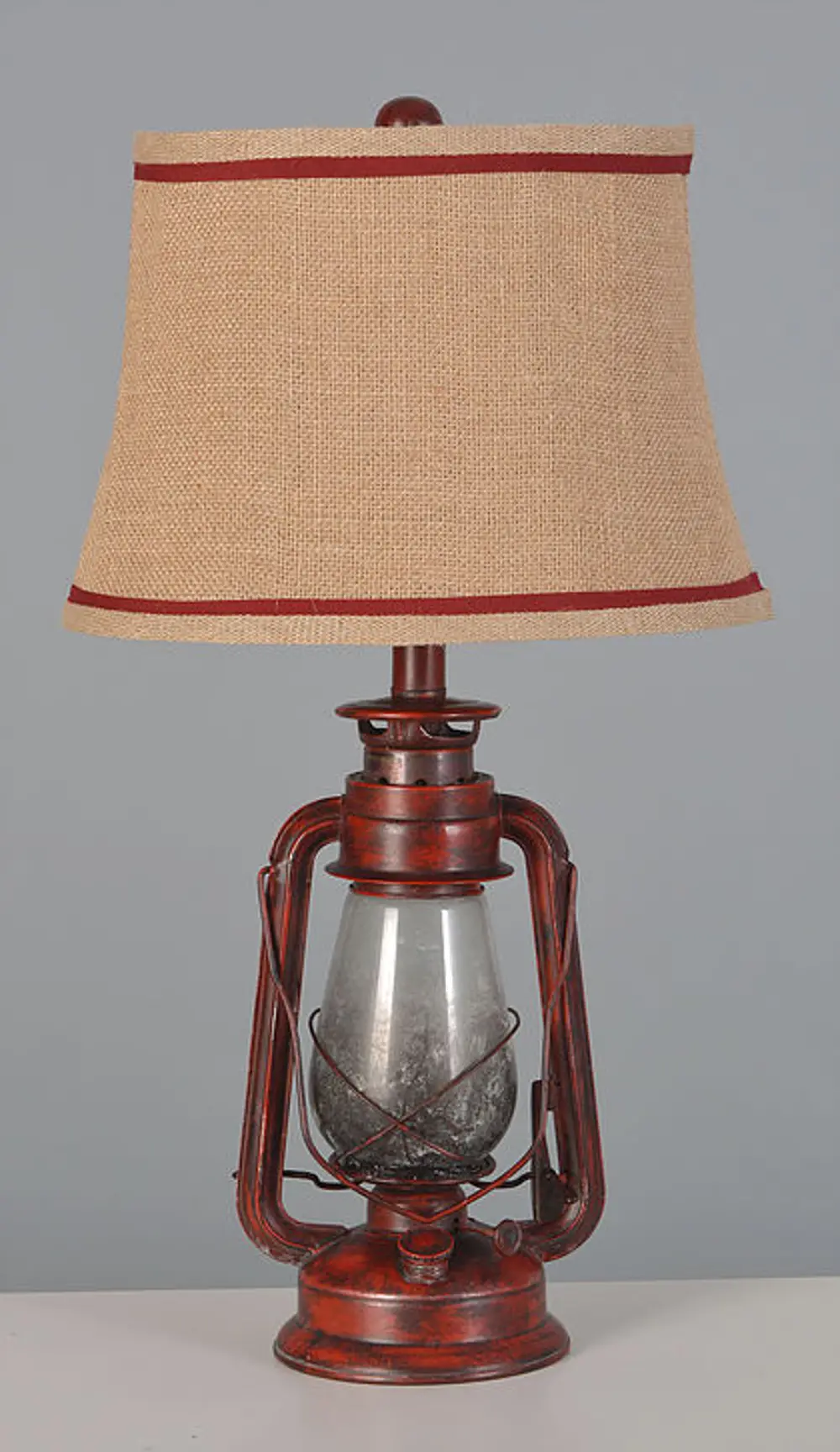 Antique Red Metal Lantern Table Lamp-1