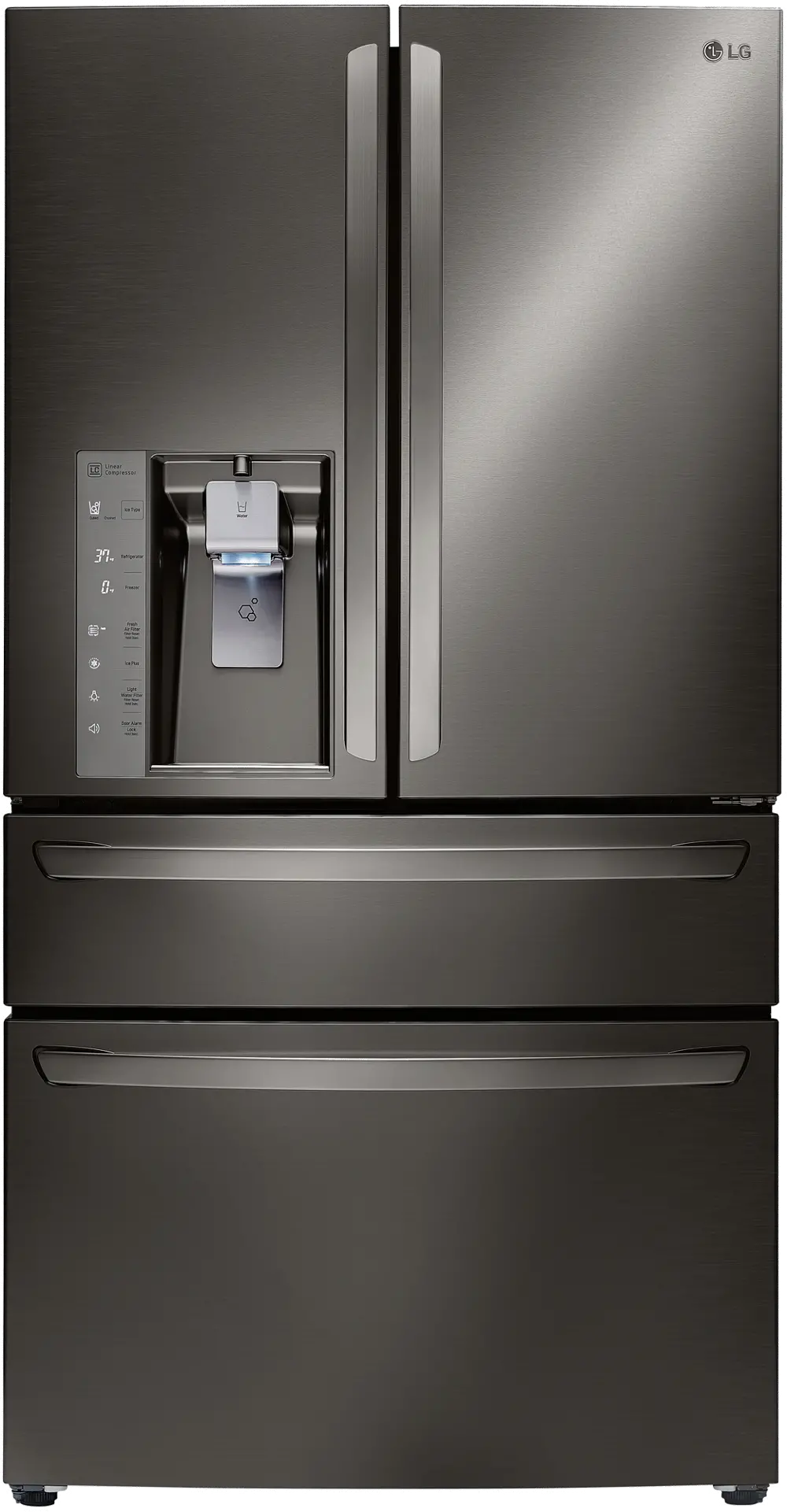 LMXC23746D LG Counter Depth 4 Door French Door Refrigerator - 22.7 cu. ft., 36 Inch Black Stainless Steel-1