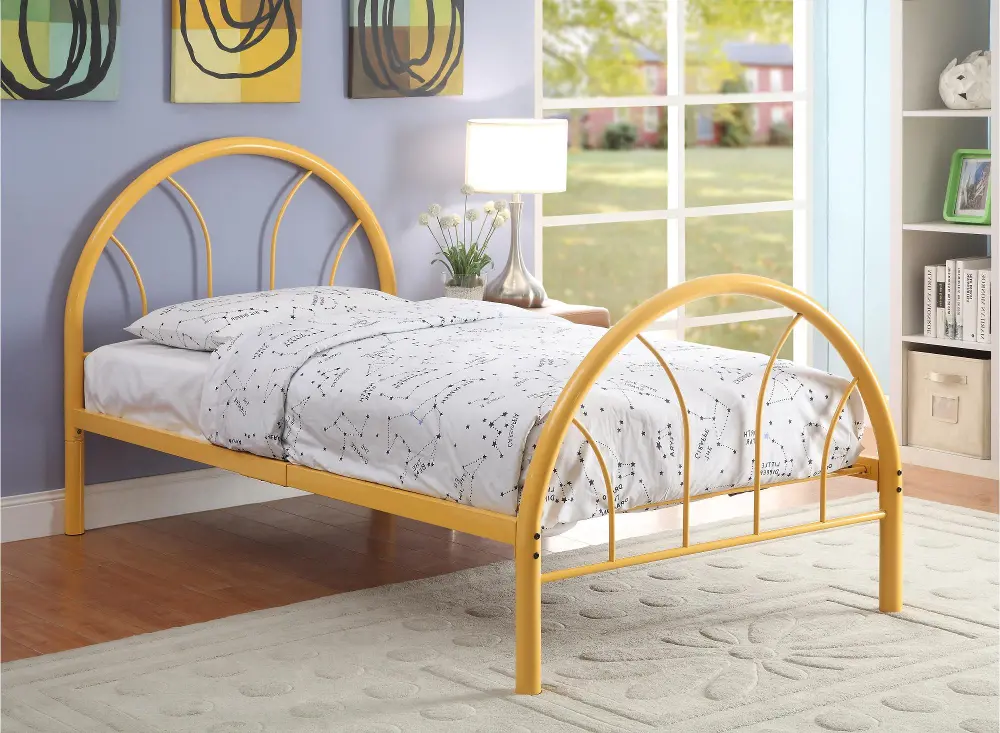 IDF-7712OR-T/TWINBED Orange Metal Twin Bed - Clarkson -1