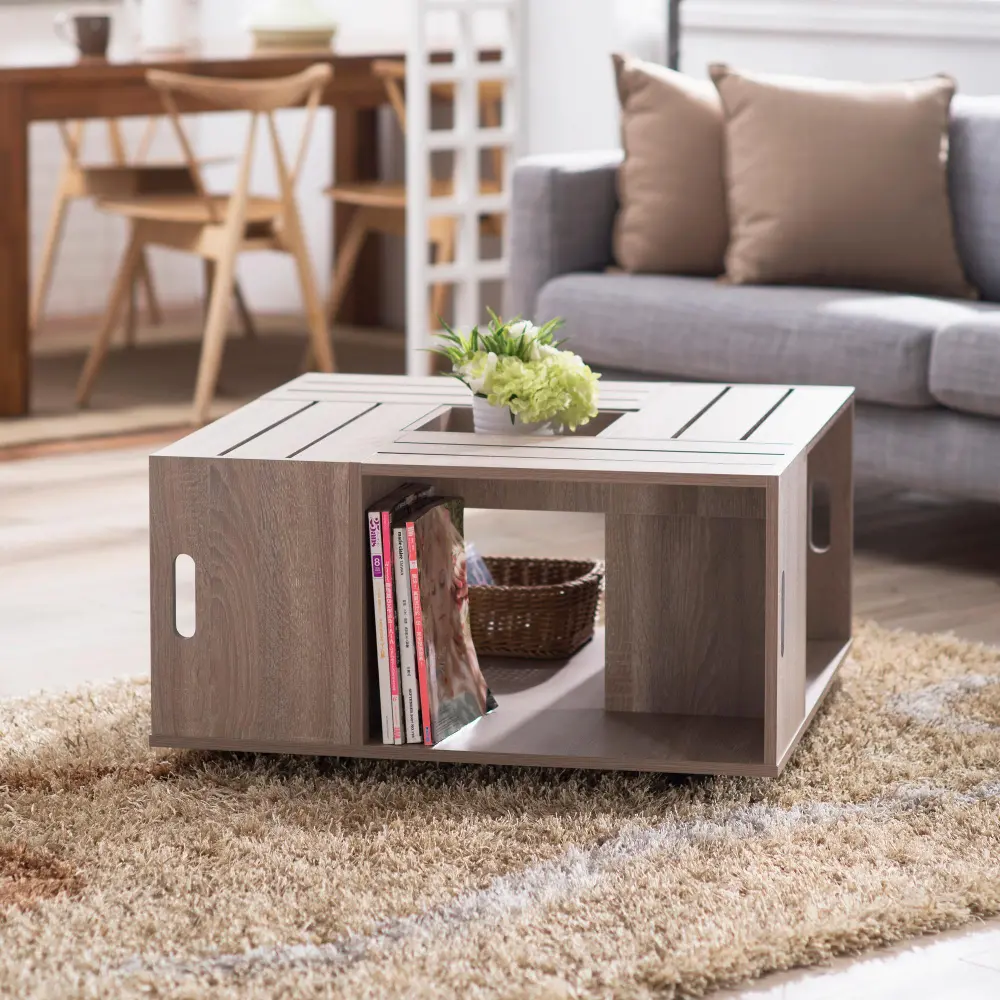 YNJ-142-11 Maylena Weathered White Crate Coffee Table-1
