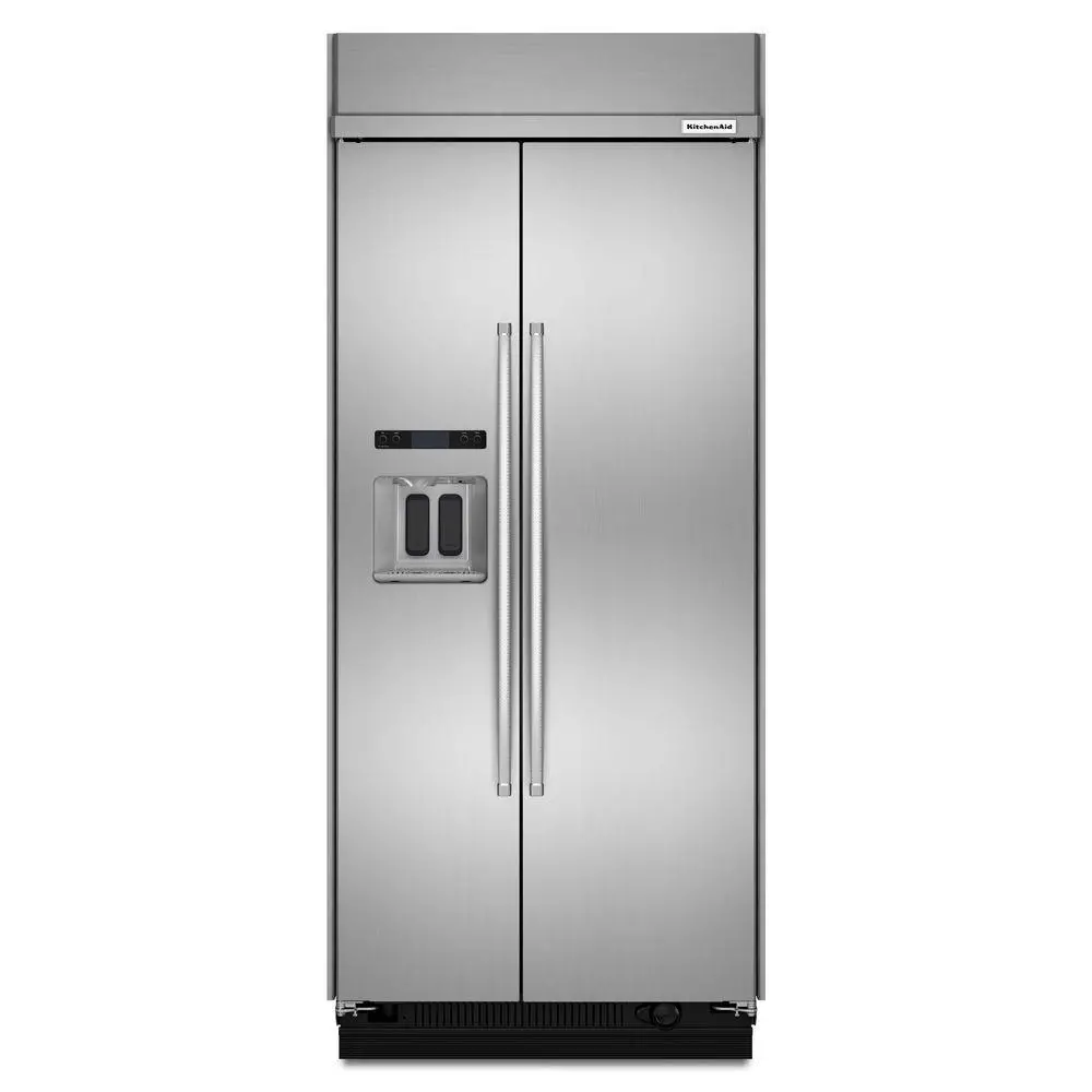 KBSD606ESS KitchenAid Built-in Side-by-Side Refrigerator - 36 Inch Stainless Steel-1