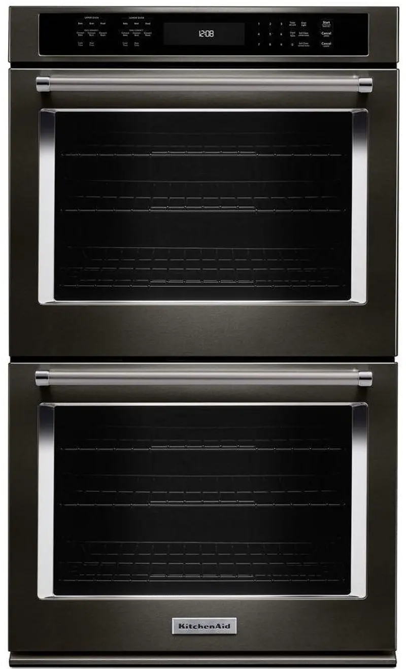 KitchenAid 30 Inch Double Wall Oven with Convection - 10 cu. ft. Black ...