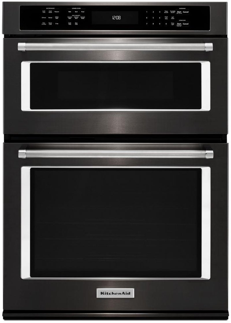 Kitchenaid 30 Inch Combination Wall Oven With Microwave 6 4 Cu Ft Black Stainless Steel