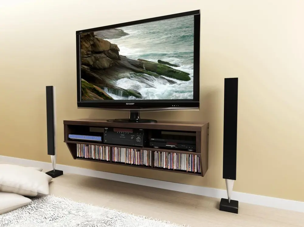 Espresso Wall Mounted A/V Console (58 Inch) - Series 9-1