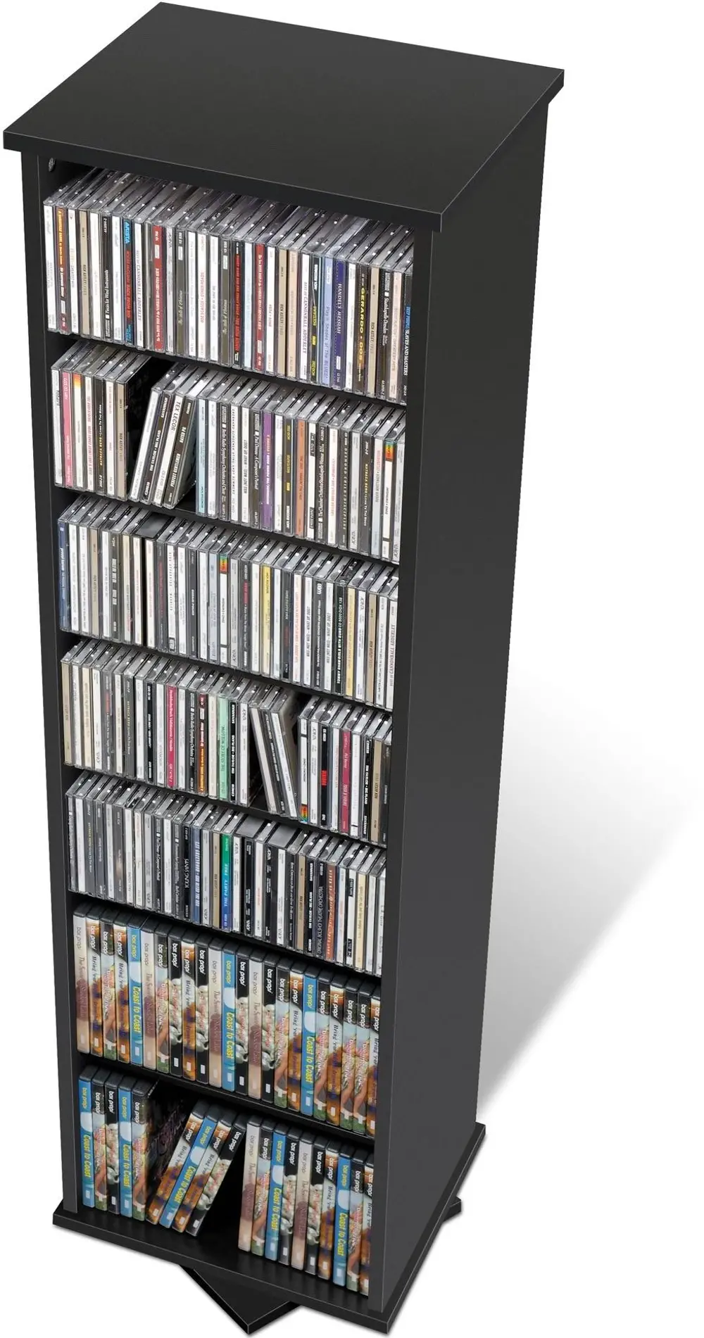 Black 2-Sided Multimedia Storage Tower-1