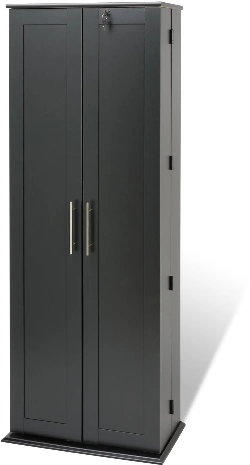 Black Large Locking Multimedia Storage Cabinet-1