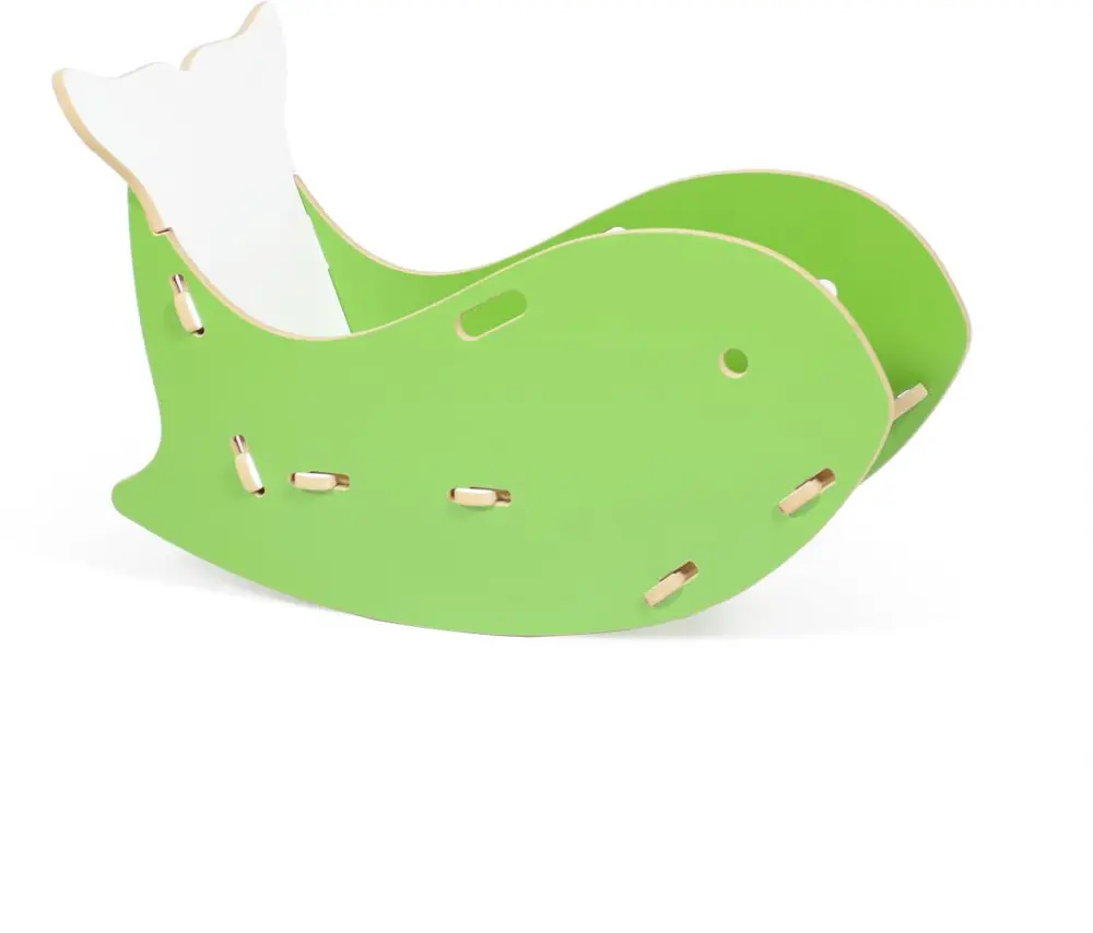 WC001-GRN_WHT Green Whale Rocking Chair - Play Room/Kids-1