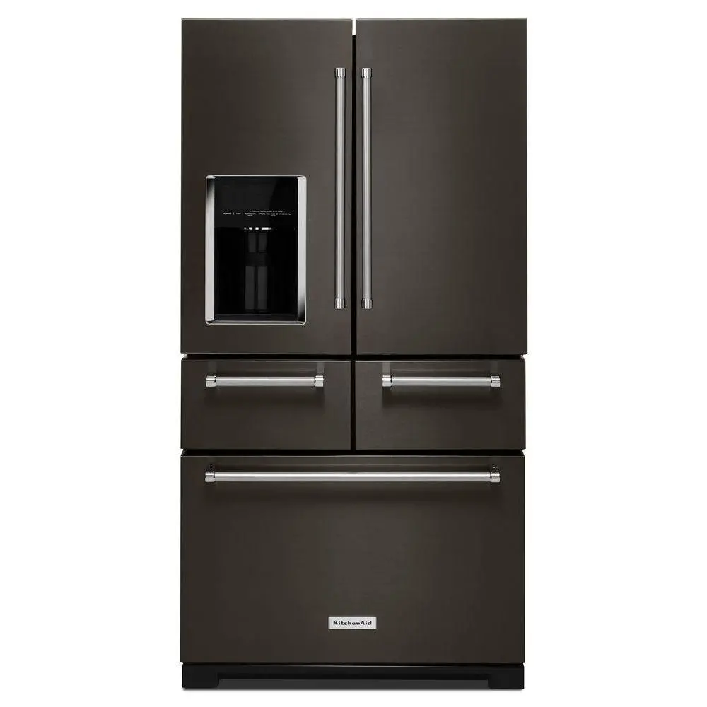 KRMF706EBS KitchenAid 25.8 cu ft French Door Refrigerator - Black Stainless Steel-1