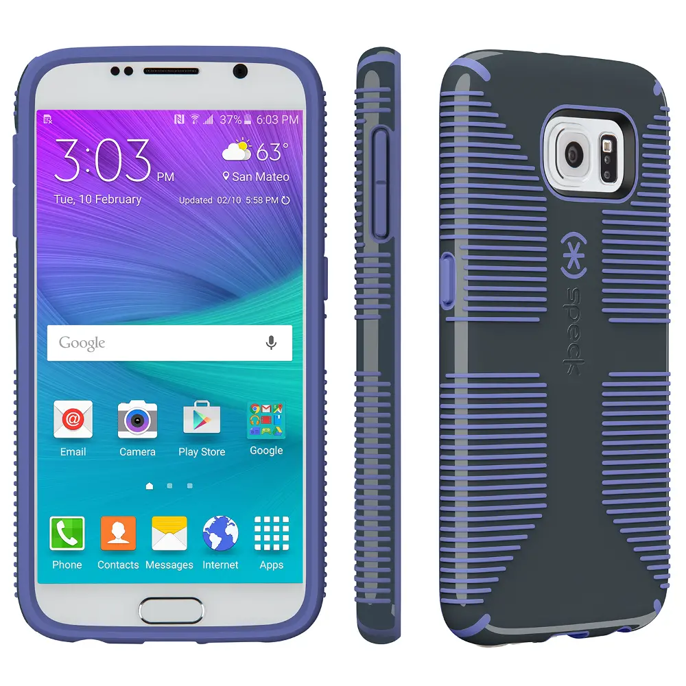 Speck CandyShell Grip Case for Galaxy S6 - Charcoal Gray/Wisteria Purple-1